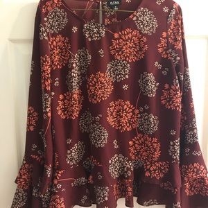 a.n.a long sleeve patterned blouse